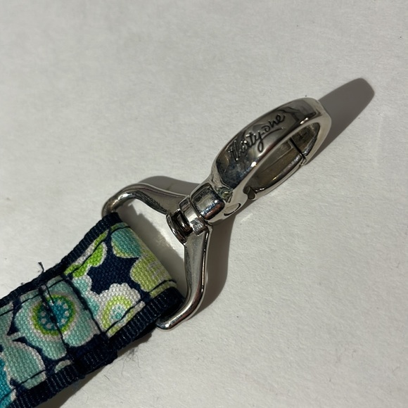 Thirty One floral key chain key fob green blue teal silver - Picture 2 of 3